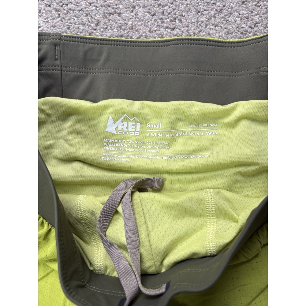 REI Co-Op Mens Small Swiftland Lined Running Shorts Green Solid Athletic - Picture 2 of 6